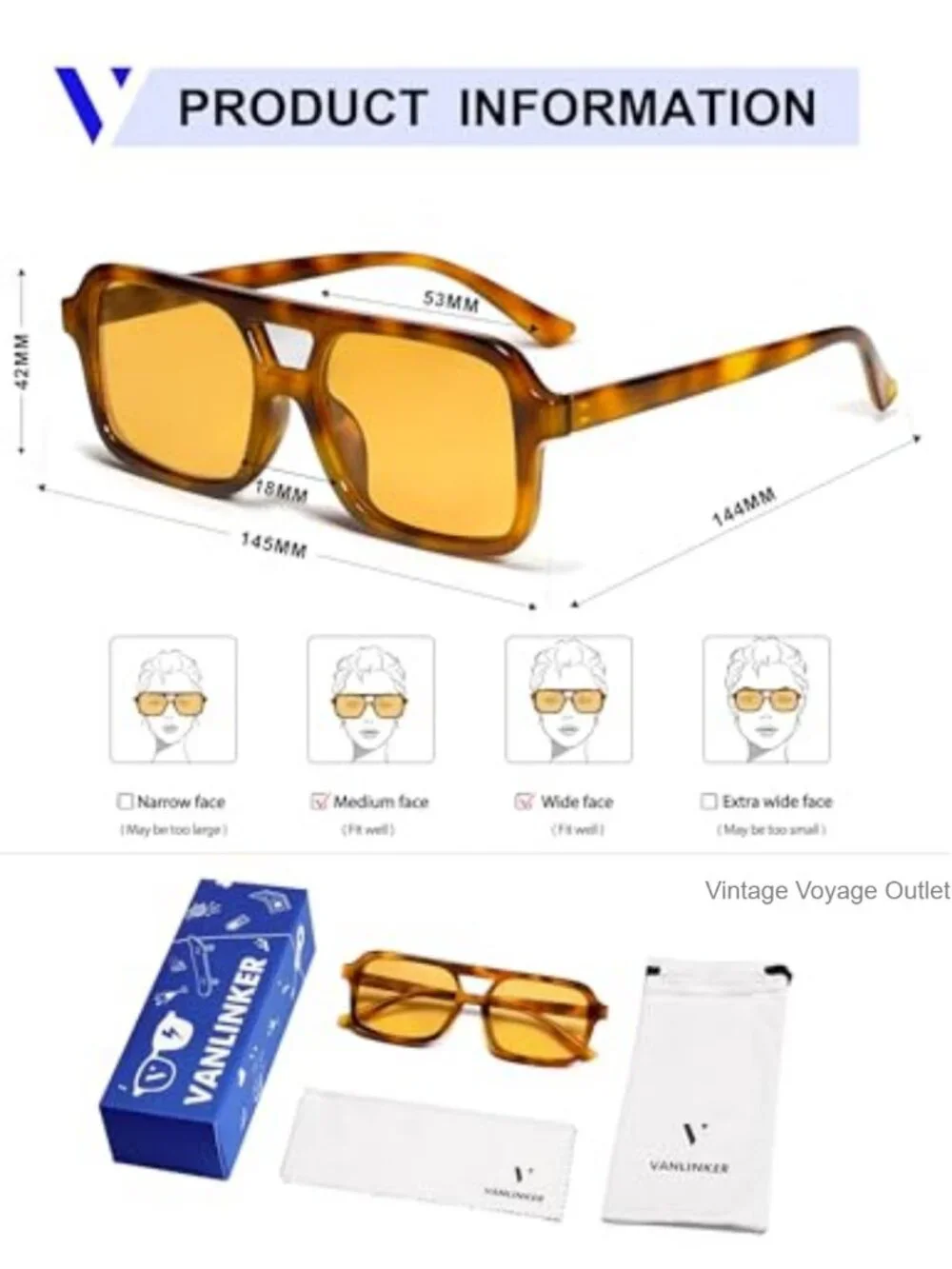 Retro 70s Square Aviator Sunglasses UV400 Plastic Frame Unisex
